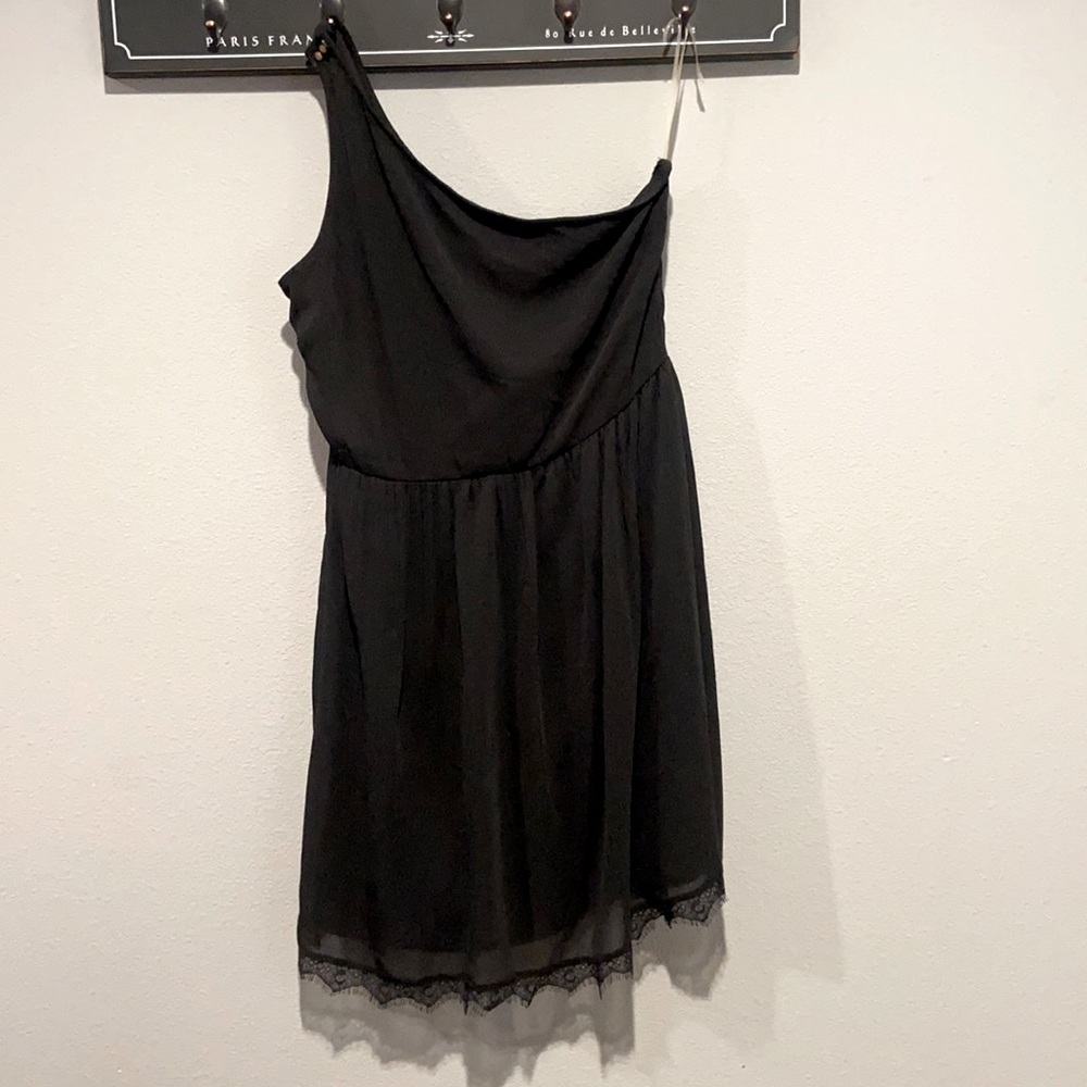 Black One Shoulder Party Dress. Size Large